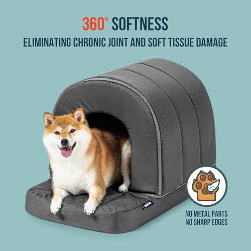 Orthopedic Dog Bed House (41"L x 27"W x 28"Th / Charcoal)