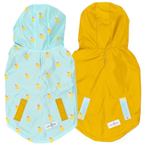 Lucky Ducky Reversible Raincoat for Dogs & Pets (Medium)