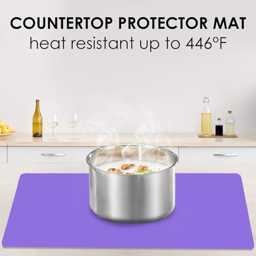 Extra Large Silicone Mats for Kitchen Counter (05-purple / 27.6"L x 15.7"W)