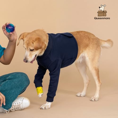 Recovery Sleeve for Dogs Front Leg (Large / NavyBlue)