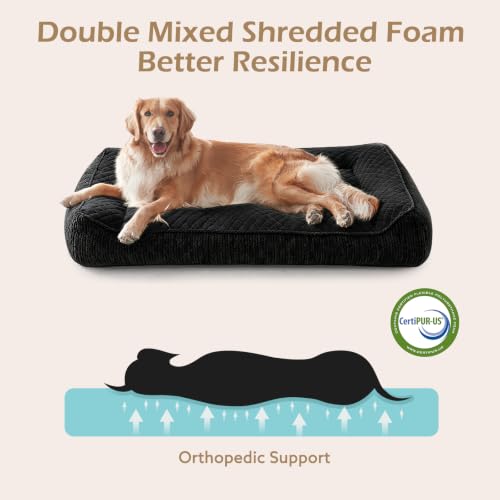 Extra Large Orthopedic Dog Beds Large Sized Dog (XXL(48"L x 34.5"W x 10"Th) / Black)