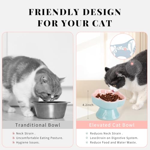 Raised Slow Feeder Cat Bowl (5.8" / Pink)