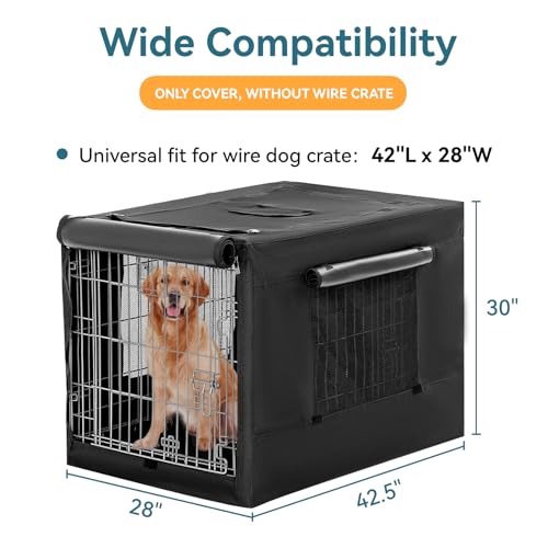 Dog Crate Cover (42.5"L x 28.0"W x 30.0"H / Black(single door))
