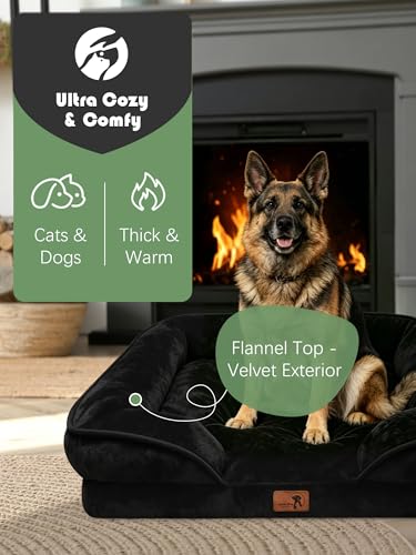 Orthopedic Dog Bed with Sides (42.0"L x 32.0"W x 6.5"Th / Black)