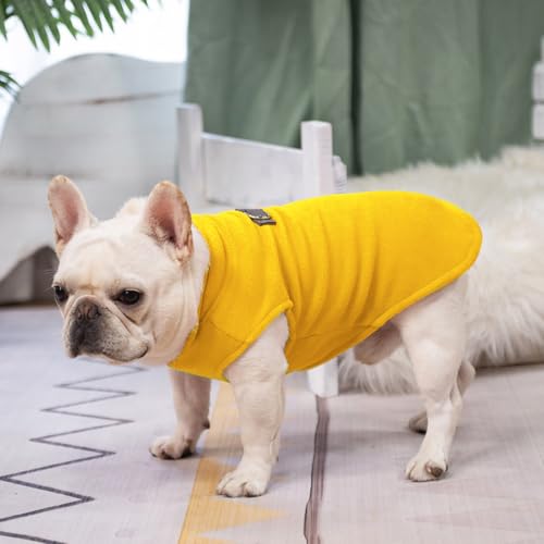 Dog Fleece Vest Sweater Winter Jacket for Small Medium Dogs (X-Small / Yellow)