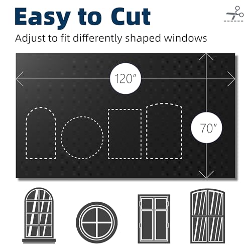 Portable Blackout Curtains 120"×70" (Black / 70"W x 120"L (Pack of 1))