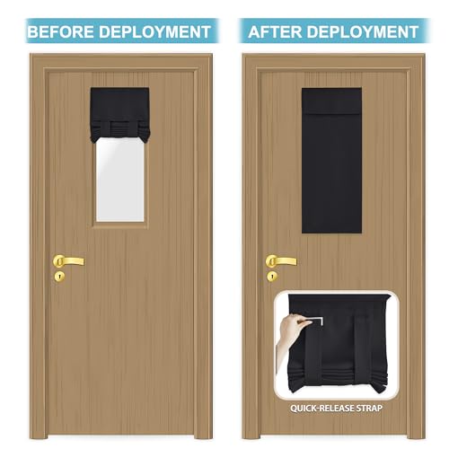 Front Door Window Covering Tie Up Small Sidelight Curtain Blackout (Black / 12"W x 40"L (Pack of 1))