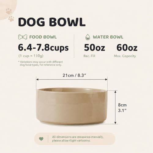 Ceramic Dog Bowls (Greige)