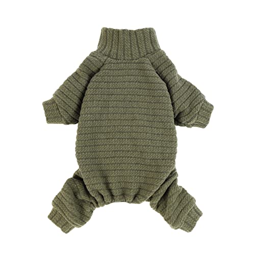 Turtleneck Knitted Dog Sweater Puppy Pajamas Thermal Doggie Winter Clothes Knitwear Pet Coats Cat Apparel Green Small (Small / Sage Green)