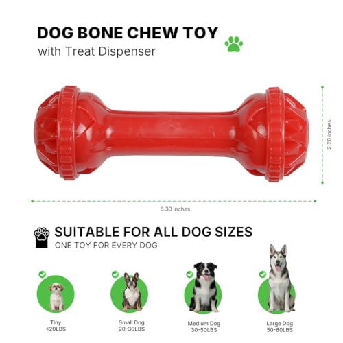 Dog Toys for Aggressive Chewers (Mr. Bone - Red)