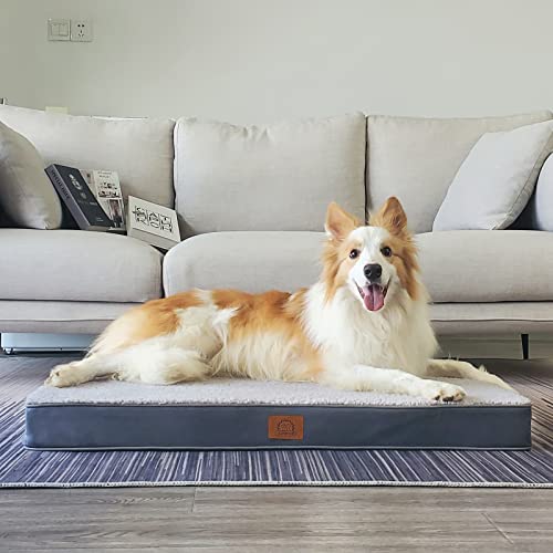Washable Orthopedic Medium Dog Bed (Grey / 30.0"L x 20.0"W x 3.0"Th)
