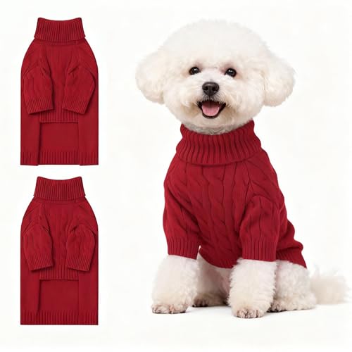 Small Dog Thermal Pullover Sweater (Red(Order One Size Up) / Medium)