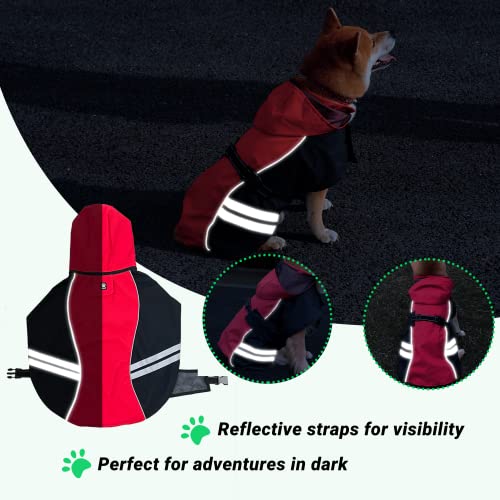 Dog Raincoat for Medium Large Extra Large Dogs (Medium / Red)