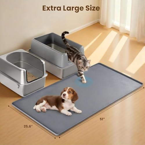 Dog Pee Pad Holder & Cat Litter Mat (Gray / 51'' × 25.6'')