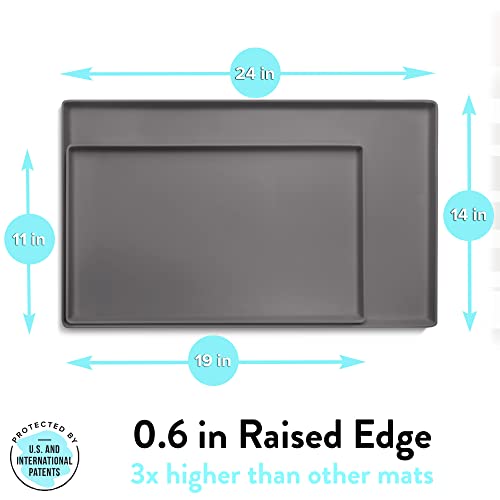 Premium Cat Food Mat (L: 24" x 14" / Carbon)