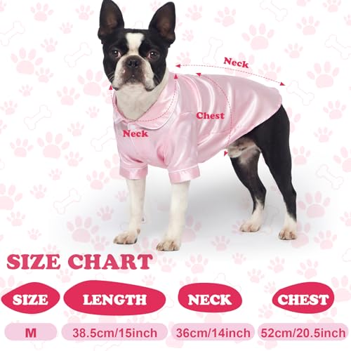Dog Silk Pajamas Shirt Puppy Satin Pjs for Small Dog (M / Pink)