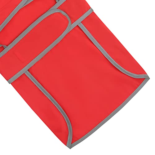 Clear Hooded Dog Raincoat Jacket Poncho with Dog Leash Hole Red XXL (XX-Large / Red)