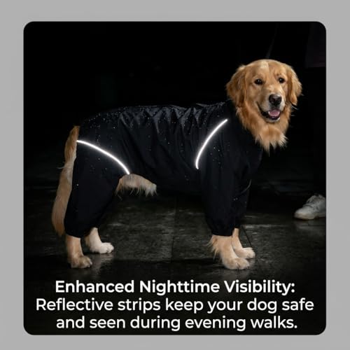 Dog Raincoat for Medium Large Dogs (Black for Boy / Small)