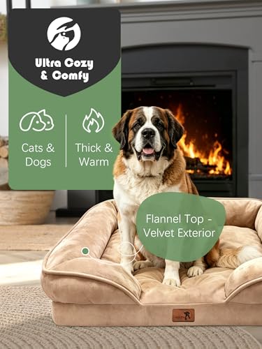 Orthopedic Dog Bed with Sides (53.0"L x 42.0"W x 8.0"Th / Brown)
