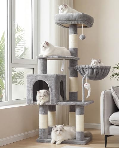 Cat Tree with Toy (43.3 inch / Light Gray)