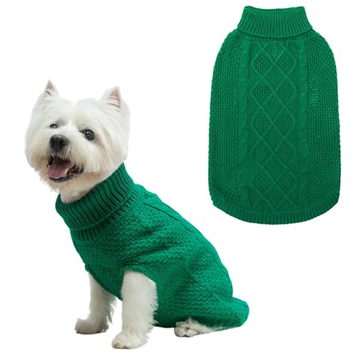 Turtleneck Dog Sweater (X-Small / Green)