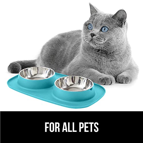 Dog Bowl with Feeding Mat (Turquoise / 1 Cup Bowls)