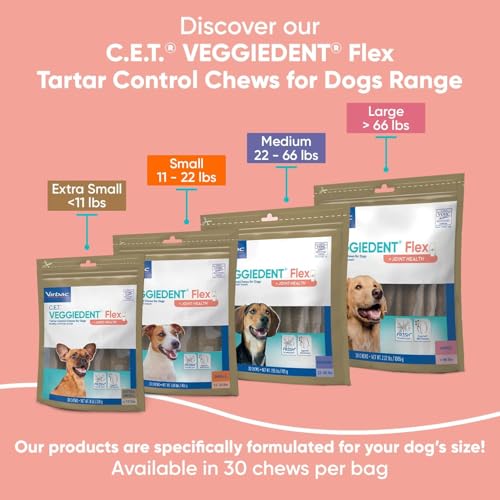 C.E.T. Veggiedent Fr3sh & Flex Plaque and Tartar Control Chew for Dogs (Large Over 66lbs)
