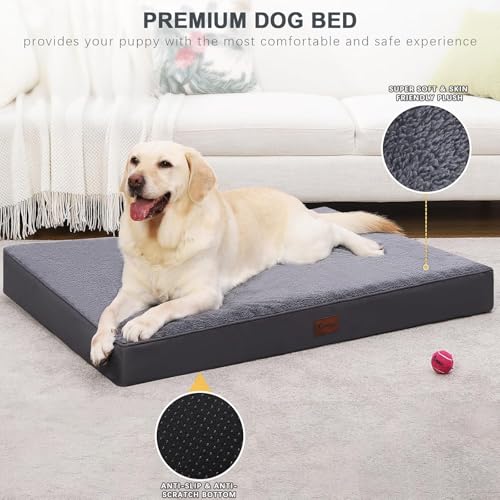 Waterproof Medium Size Dog Crate Bed Orthopedic 35x22 Grey (35"L x 22"W x 3"H / Grey)
