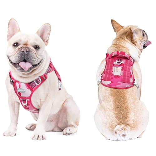 Dog Harness for Small Medium Dogs (Camo - Pink Camo / S(Neck:14-21",Chest:20-31"),18-35 lbs)