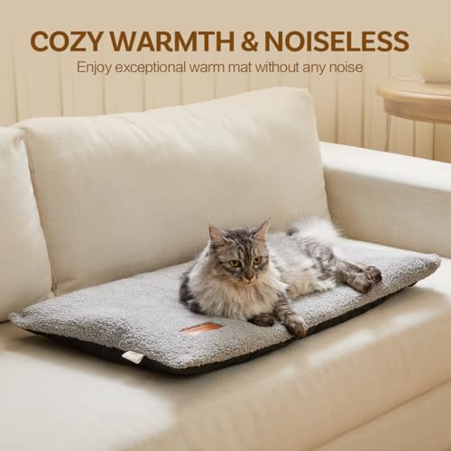 Self Warming Cat Bed Thermal Ultra Soft Cat Mat 29 x 19 in Extra Warm (Light Gray / 29 x 19 in)