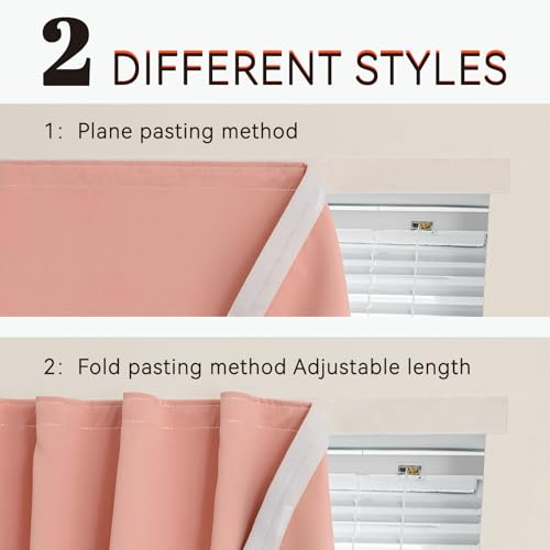 Self Adhesive Blackout Curtains (Pink / 35"W x 59"L (Pack of 1))