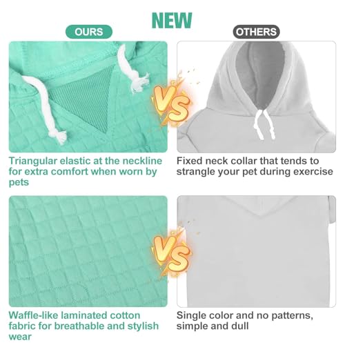 Dog Hoodies Sweater for Large Dogs (Mint Green / L (Back: 20",Chest: 28", Neck: 17"))