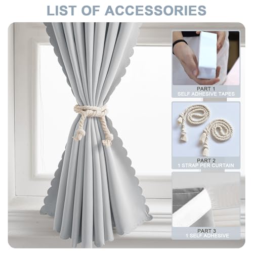 Self Adhesive Curtain (47"W x 96"L (Pack of 1) / Light Grey)