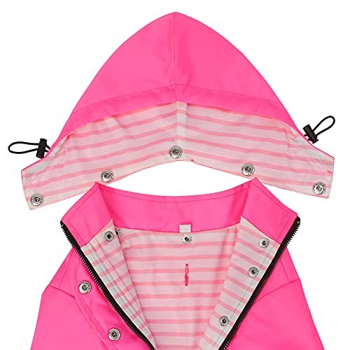 Premium 2 Layer Zip Dog Raincoat Poncho w (XX-Large / Pink)