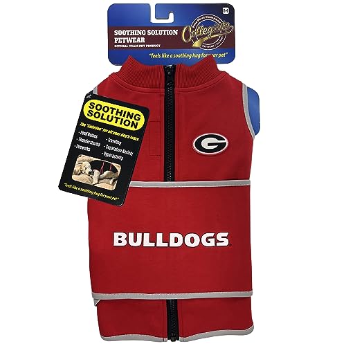 NCAA Georgia Bulldogs Dog Anxiety Calming Shirt Soothing Vest (Extra Small / Goergia Bulldogs)