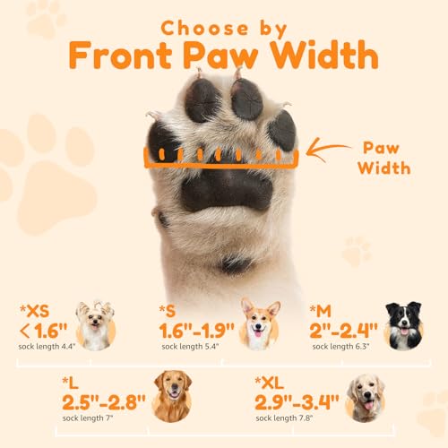 Non Slip Dog Socks with Grippers Prevent from Licking Paws for Senior Dogs (Grey / XS)