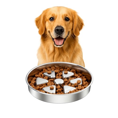304 Stainless Steel Slow Feeder Dog Bowls (A: Stainless Steel)