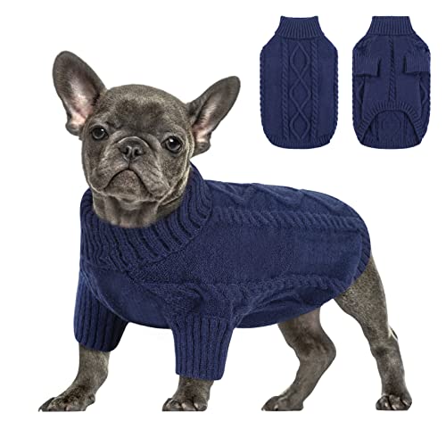 Small Dog Sweater for Small Dogs Boy (X-Small / Dark Navy)