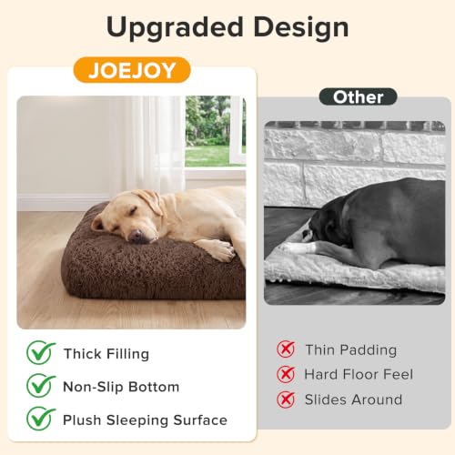 Large Dog Bed Crate Pad (35.0"L x 23.0"W x 3.5"Th / Brown)