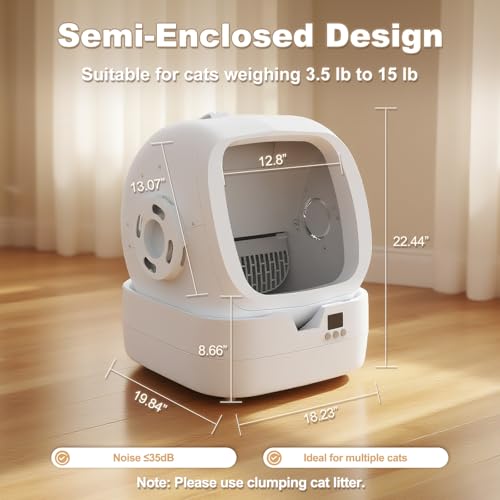 Automatic Cat Litter Box Self Cleaning (White)