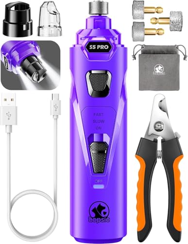Whisper Quiet Dog Nail Grinder Safe & Stress (Purple)