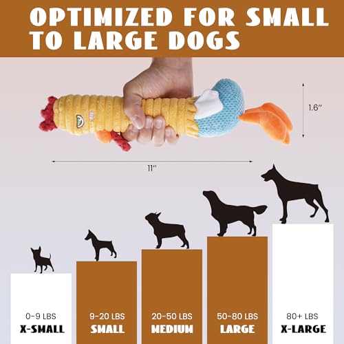 3 in 1 Rip and Reveal Chicken Dog Toy (Squeaky Chicken)
