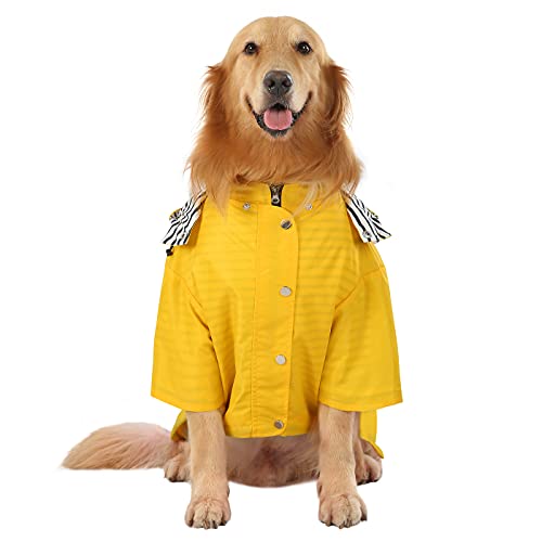 Premium 2 Layer Zip Dog Raincoat Poncho w (XXX-Large / Yellow)