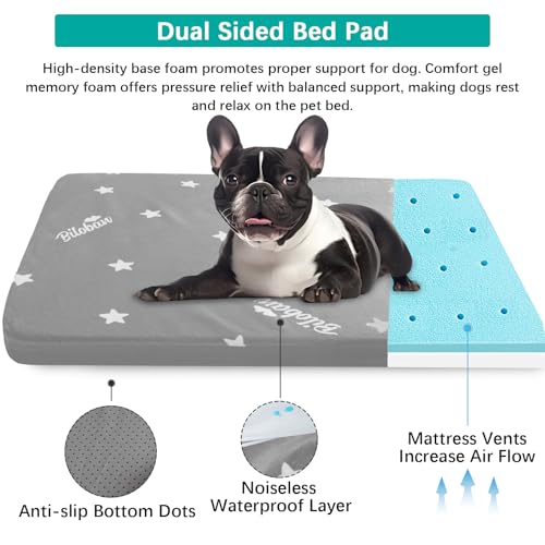 Waterproof Dog Bed for Large (Grey / 38" X 26" X 1.5")