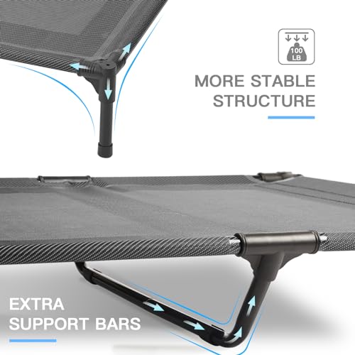 Elevated Dog Bed for Medium Dogs (M (30"Lx 23"Wx6.3"H) / Grey)