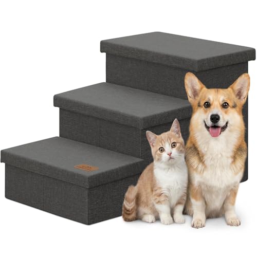 Dog Stairs with Storage (Dark Grey No Condo / 3)