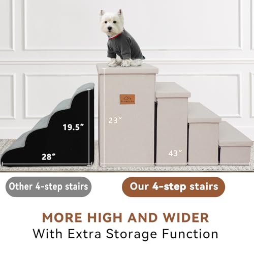Dog Stairs with Storage (Beige No Condo / 4)