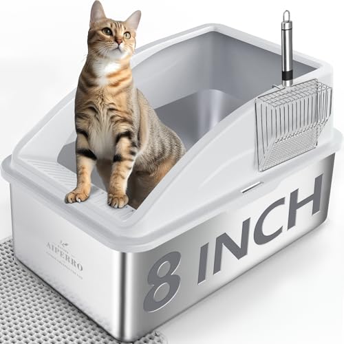 Stainless Steel Litter Box (Silver Grey / XX-Large)