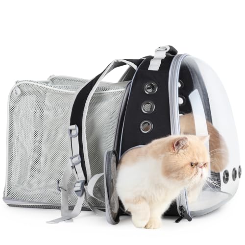 Cat Carrier Backpack (Square Back Expandable-Black)