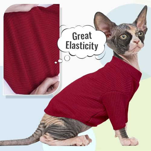 Sphynx Hairless Cats Shirt Pullover Kitten T (XX-Large / Red)